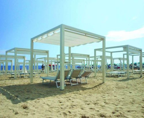 Pergola autoportante - USINE-ONLINE - in alluminio estruso / con copertura scorrevole in tela PVC / su misura