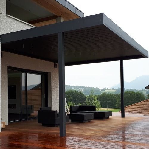 Pergola addossata - USINE-ONLINE - in alluminio estruso / a lamelle orientabili / su misura