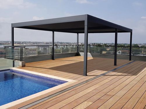 Pergola autoportante - H3 - USINE-ONLINE - in alluminio estruso / a lamelle orientabili / a lamelle frangisole