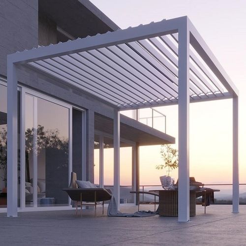 Pergola autoportante - S3 - USINE-ONLINE - in alluminio estruso / a lamelle orientabili / a lamelle frangisole