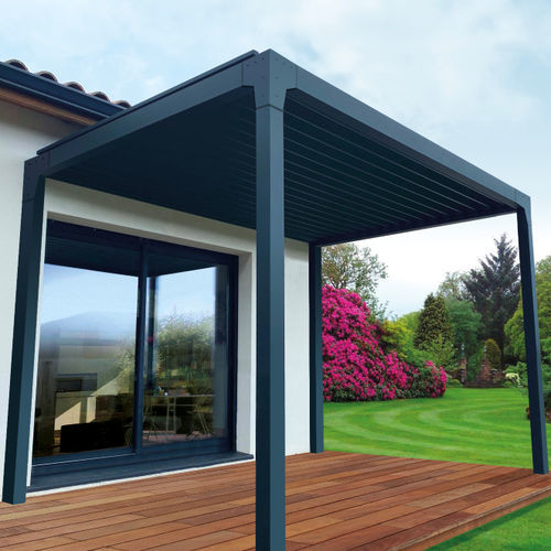Pergola autoportante - L1 - USINE-ONLINE - in alluminio estruso / a lamelle orientabili / a lamelle frangisole