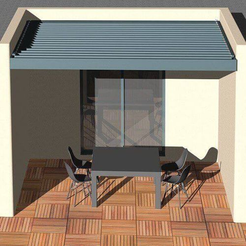 Pergola sospesa - H2 - USINE-ONLINE - in alluminio estruso / a lamelle orientabili / a lamelle frangisole