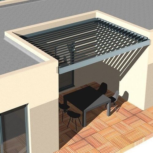 Pergola sospesa - H3 - USINE-ONLINE - in alluminio estruso / a lamelle orientabili / a lamelle frangisole