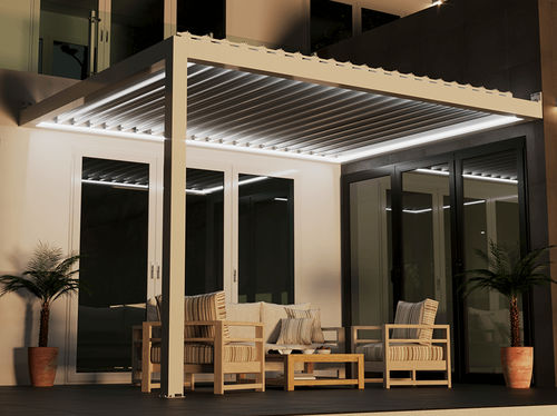 Pergola sospesa - S3 - USINE-ONLINE - in alluminio estruso / a lamelle orientabili / a lamelle frangisole
