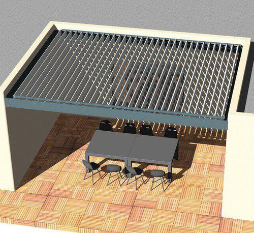 Pergola sospesa - H2 - USINE-ONLINE - in alluminio estruso / a lamelle orientabili / a lamelle frangisole