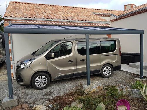 Tettoia per posto-auto su misura - CL - USINE-ONLINE - con illuminazione integrata / in alluminio / in policarbonato