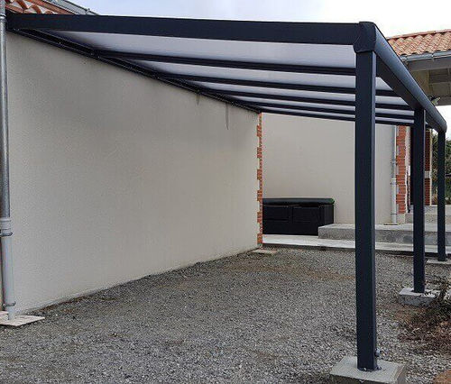 Tettoia per posto-auto su misura - 1725 - USINE-ONLINE - con illuminazione integrata / con tetto in pannelli sandwich / con pannelli solari