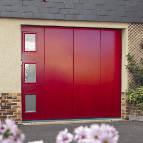Porta da garage in acciaio termolaccato - USINE-ONLINE - sezionale laterale / in schiuma di poliuretano / automatica
