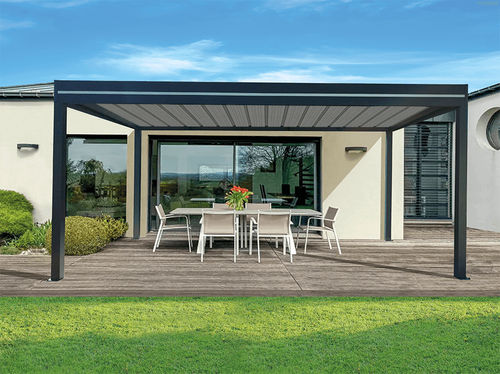 Pergola autoportante - USINE-ONLINE - in alluminio estruso / con tetto piatto / su misura