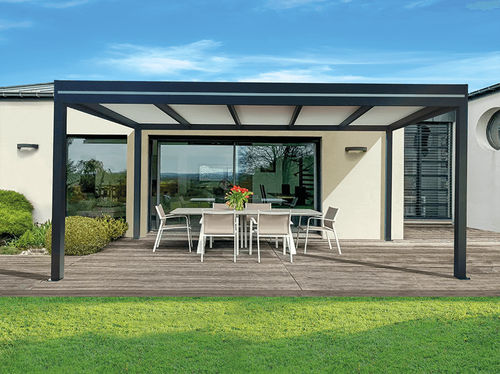 Pergola autoportante - USINE-ONLINE - in alluminio estruso / con tetto piatto / su misura