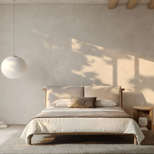 Letto matrimoniale - LEAN - Fine Furniture - contemporaneo / imbottito / con testiera