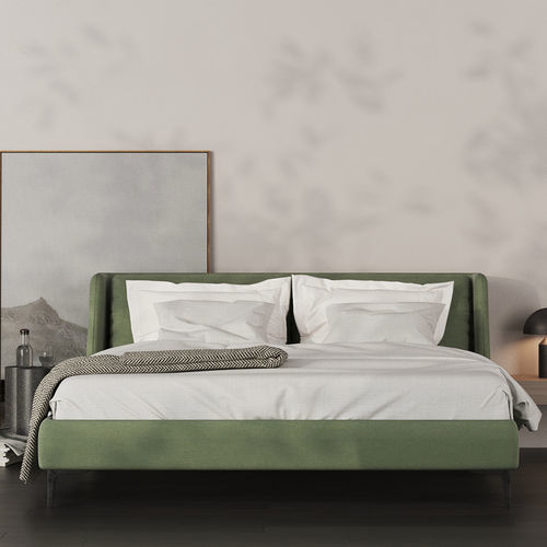 Letto matrimoniale - CLIP - Fine Furniture - contemporaneo / imbottito / con testiera