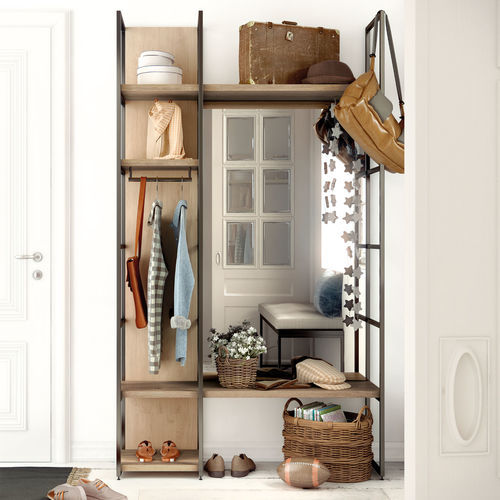 Mobile da ingresso contemporaneo - SIX  - OLUT - a muro / in rovere / in metallo