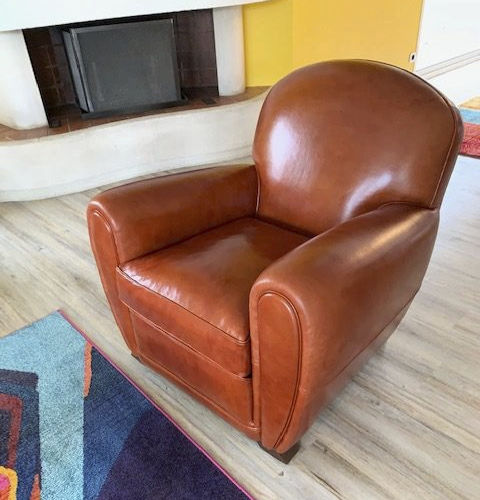 Poltrona club contemporanea - Picwick - L'Atelier du Club - in pelle / in abete / fatta a mano
