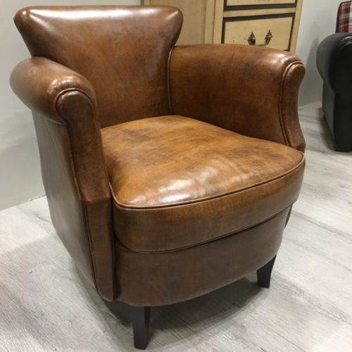 Poltrona club contemporanea - Assouan - L'Atelier du Club - in pelle / in pelle di pecora / in abete