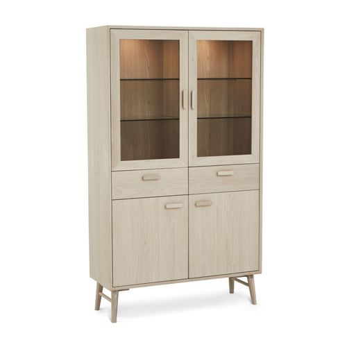 Credenza con alzata contemporanea - PORTO  - Furnhouse Aps - in rovere / in MDF / in vetro