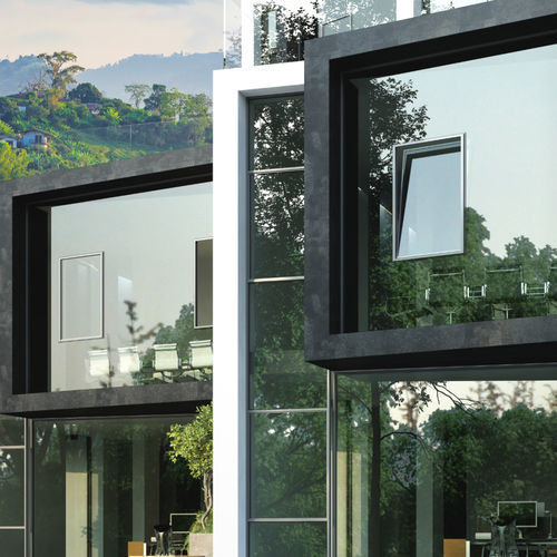 Finestra a battente - Motion 9200 - MOTION FACADES - in alluminio / ad anta ribalta / a doppi vetri