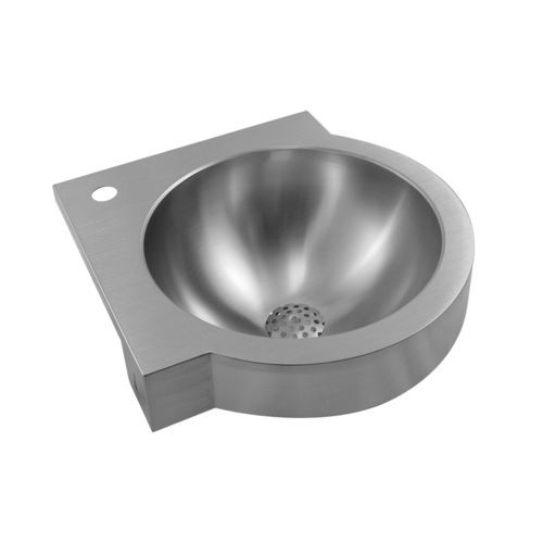 Lavabo a muro - Exclusiv - LOGGERE - in acciaio inossidabile spazzolato / finitura opaca / d'angolo