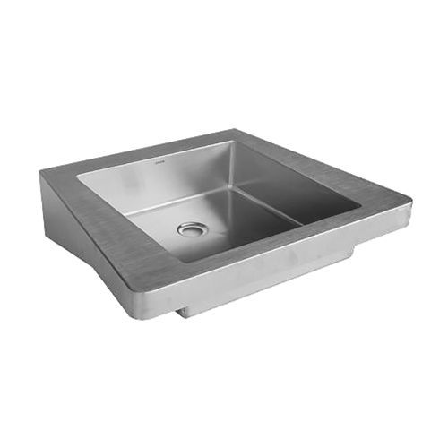 Lavabo a muro - Senso I - LOGGERE - in acciaio inossidabile spazzolato / finitura opaca / rettangolare