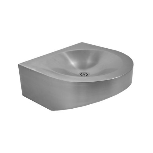 Lavabo a muro - Robusto 75 - LOGGERE - in acciaio inossidabile spazzolato / finitura opaca / antivandalismo
