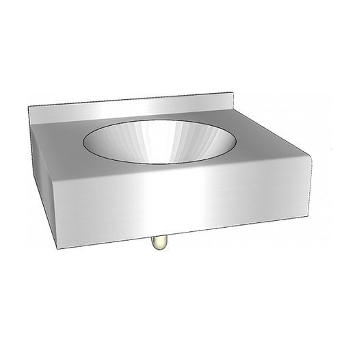 Lavabo sospeso - Comfort O - LOGGERE - in acciaio inossidabile spazzolato / rettangolare / senza foro