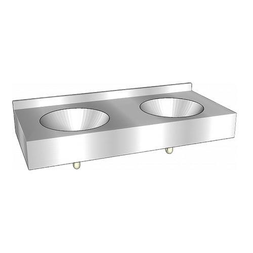 Lavabo sospeso - Comfort O - LOGGERE - in acciaio inossidabile spazzolato / doppio / rettangolare