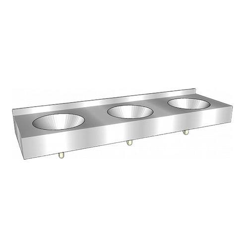 Lavabo sospeso - Comfort O - LOGGERE - in acciaio inossidabile spazzolato / multiplo / rettangolare
