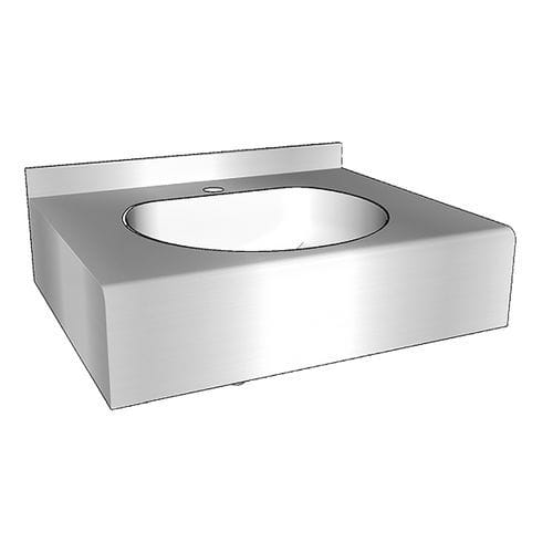 Lavabo sospeso - Comfort D - LOGGERE - in acciaio inossidabile spazzolato / rettangolare / 1 foro