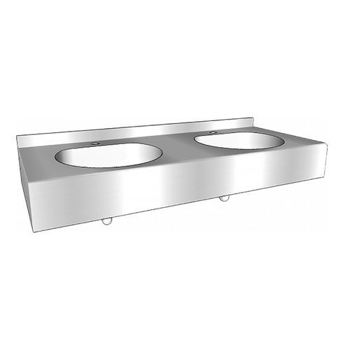 Lavabo sospeso - Comfort D - LOGGERE - in acciaio inossidabile spazzolato / doppio / rettangolare