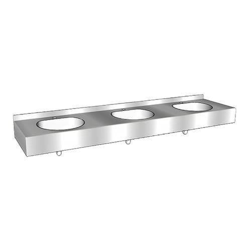 Lavabo sospeso - Comfort D - LOGGERE - in acciaio inossidabile spazzolato / multiplo / rettangolare