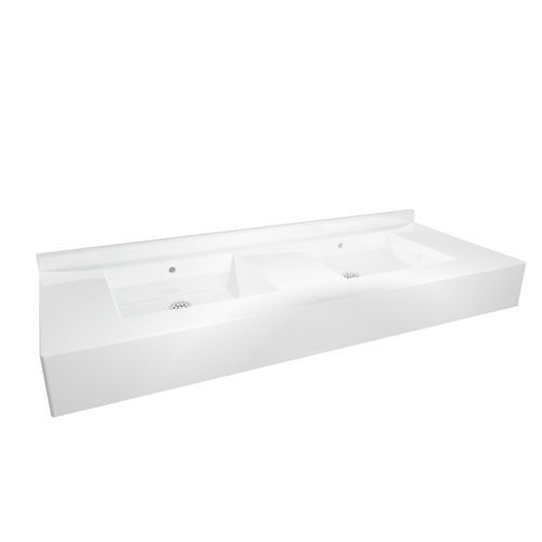 Lavabo sospeso - Quadro - LOGGERE - in calcestruzzo a polimeri / personalizzabile / doppio