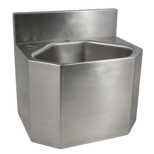 Lavabo a muro - Robusto 59 - LOGGERE - in acciaio inossidabile spazzolato / antivandalismo / senza foro