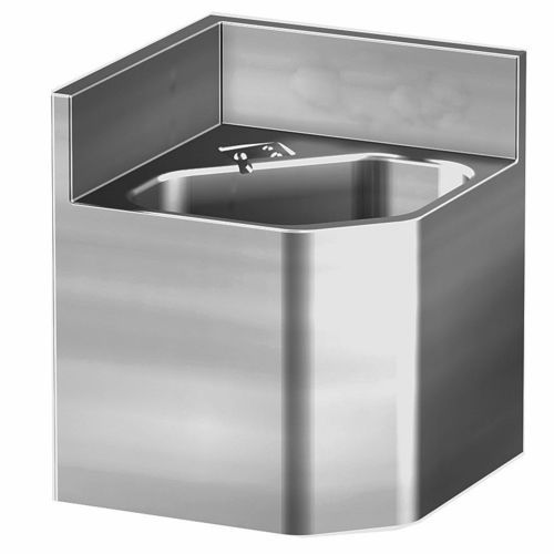 Lavabo a muro - Robusto 61 - LOGGERE - in acciaio inossidabile spazzolato / antivandalismo / d'angolo