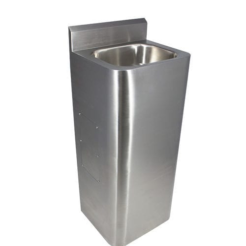 Lavabo autoportante - Robusto 56 - LOGGERE - in acciaio inossidabile spazzolato / antivandalismo / rettangolare