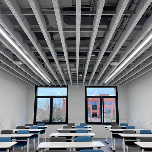 Baffle acustico in fibra di poliestere - luxinECO - ECOcero - sospeso / da soffitto / rettangolare