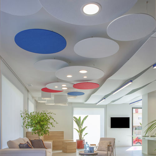 Pannello acustico per soffitto - Cloud - ECOcero - sospeso / in PET / rettangolare
