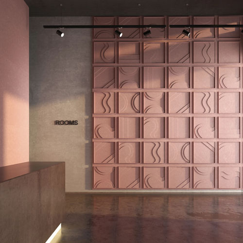 Pannello acustico per muro - Strata - ECOcero - in PET / rettangolare / 3D