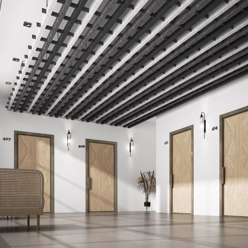 Baffle acustico in fibra di poliestere - Aline  - ECOcero - in poliestere riciclato / a soffitto / rettangolare