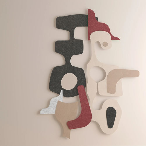 Pannello acustico per muro - Quibble - ECOcero - in plastica riciclata / beige / grigio