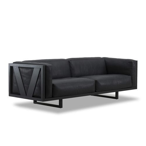 Divano contemporaneo - Frame - BERNSTORFFSMINDE - in pelle / con braccioli / marrone