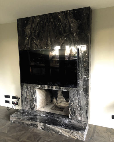 Rivestimento per camini contemporaneo - GRIGIO - PASIFIK GRANIT - in marmo / grigio