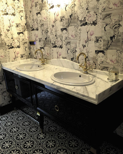 Piano lavabo doppio - PASIFIK GRANIT - in marmo / su misura