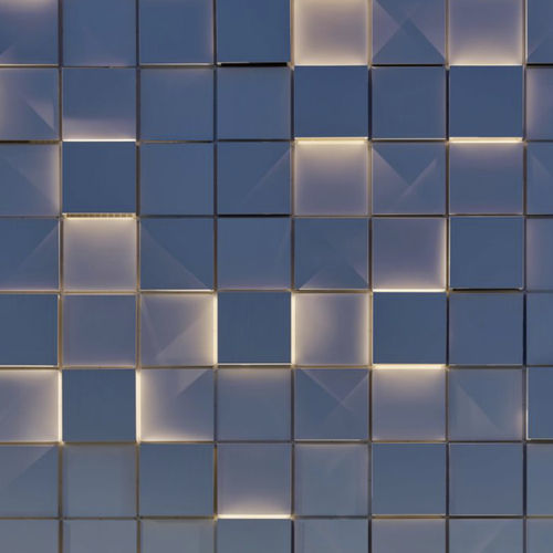 Rivestimento di facciata a scandola - CUBOVARIA™ - Axes in Excess - in metallo / in materiale riciclato / 3D