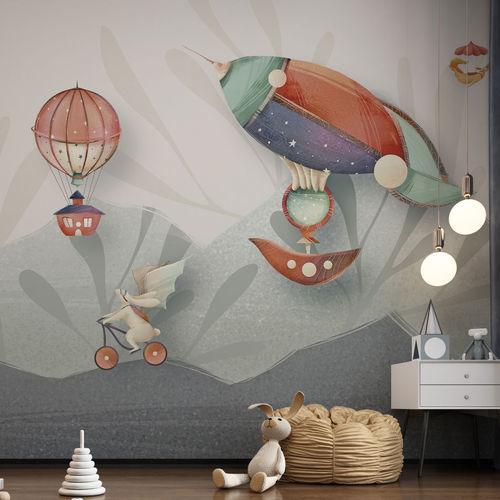Carta da parati contemporanea - CHASING BALLONS - rimura Srl - in fibra di vetro / in poliestere / in vinile