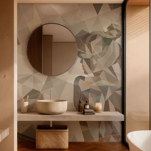 Carta da parati contemporanea - GOLDEN HOUR - rimura Srl - in lino / con motivi geometrici / aspetto carta da parati