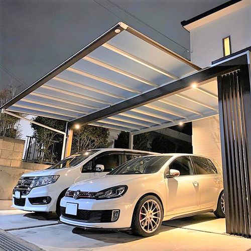 Tettoia per posto-auto in alluminio - LJF series - TOYO BOEKI CO.,LTD. - in policarbonato / contract / prefabbricata