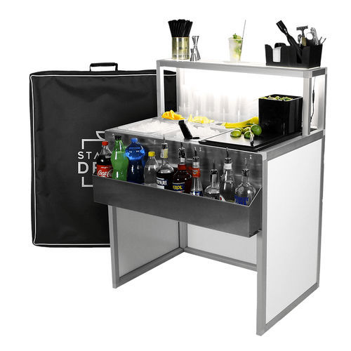 Bancone da bar - AURA 90 - Omega Station srl - da cocktail / in alluminio / in acciaio inossidabile