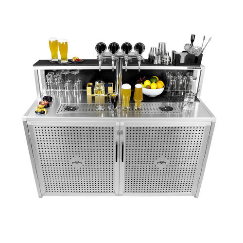 Bancone da bar - COMPLETE - Omega Station srl - in alluminio / in acciaio inossidabile / dritto