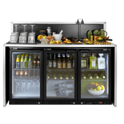 Bancone refrigerato professionale - STANDARD - Omega Station srl - per bar / 3 porte / senza cassetti