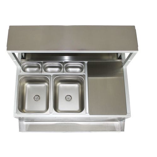 Mobile lavello in acciaio inossidabile - Omega Station srl - con piedi / per bar